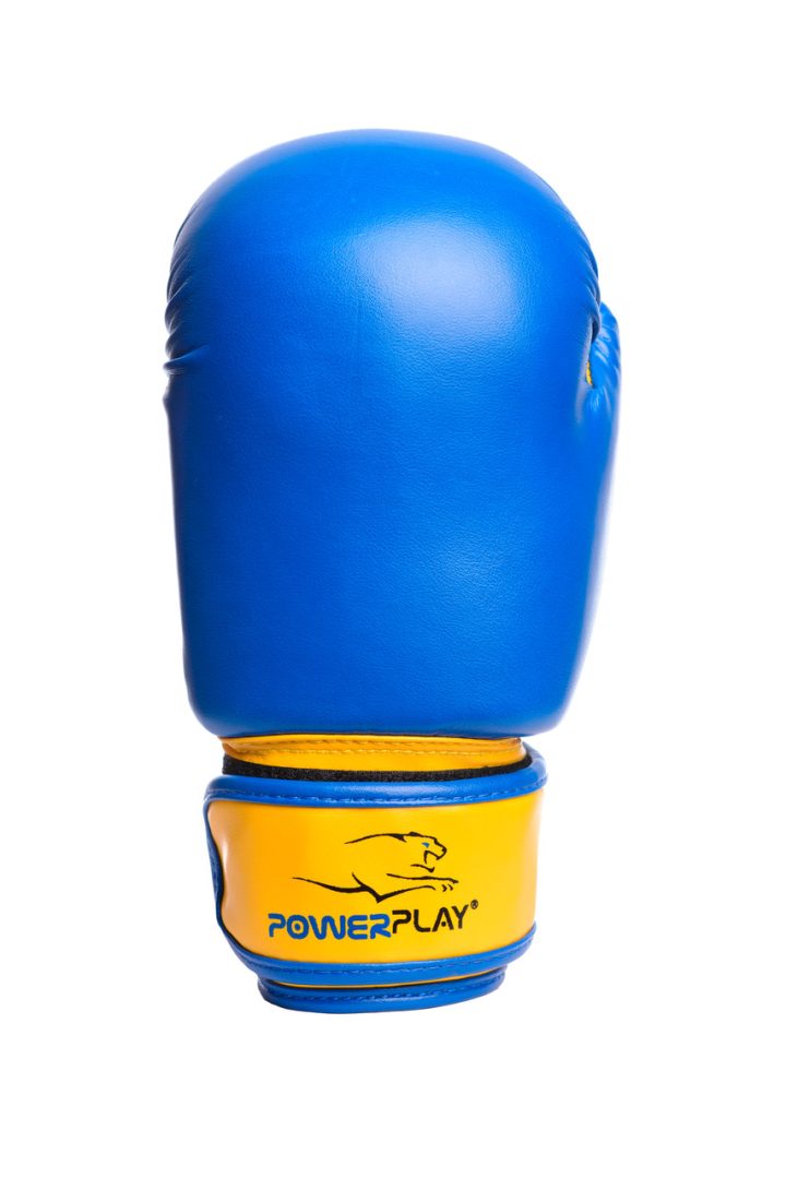 Боксерські рукавиці PowerPlay 3004 JR Classic Синьо-Жовті 6 унцій - Зображення 2