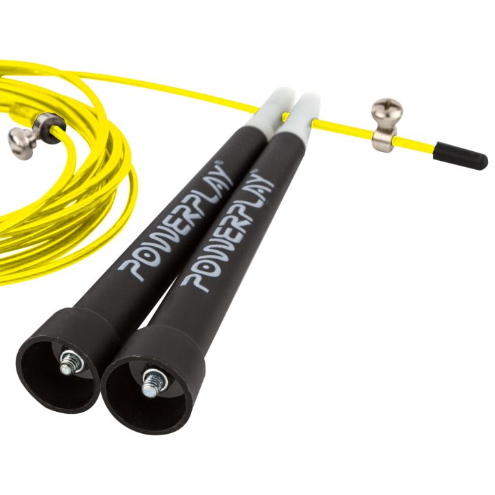 Скакалка швидкісна PowerPlay 4202 Ultra Speed Rope Жовта (2,9m.) - Зображення 3