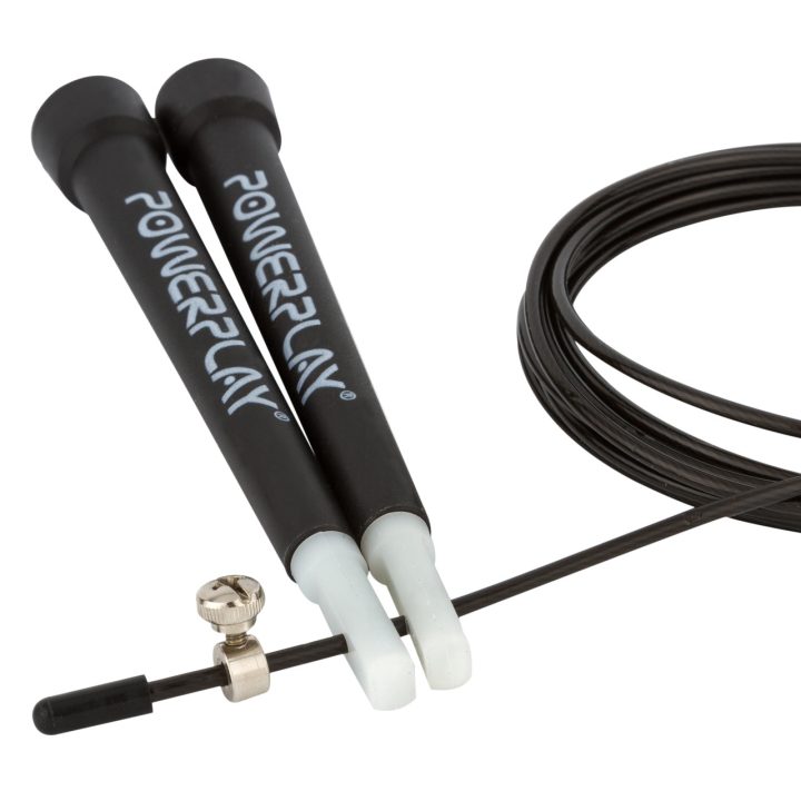 Скакалка швидкісна PowerPlay 4202 Ultra Speed Rope Чорна (2,9m.) - Зображення 4