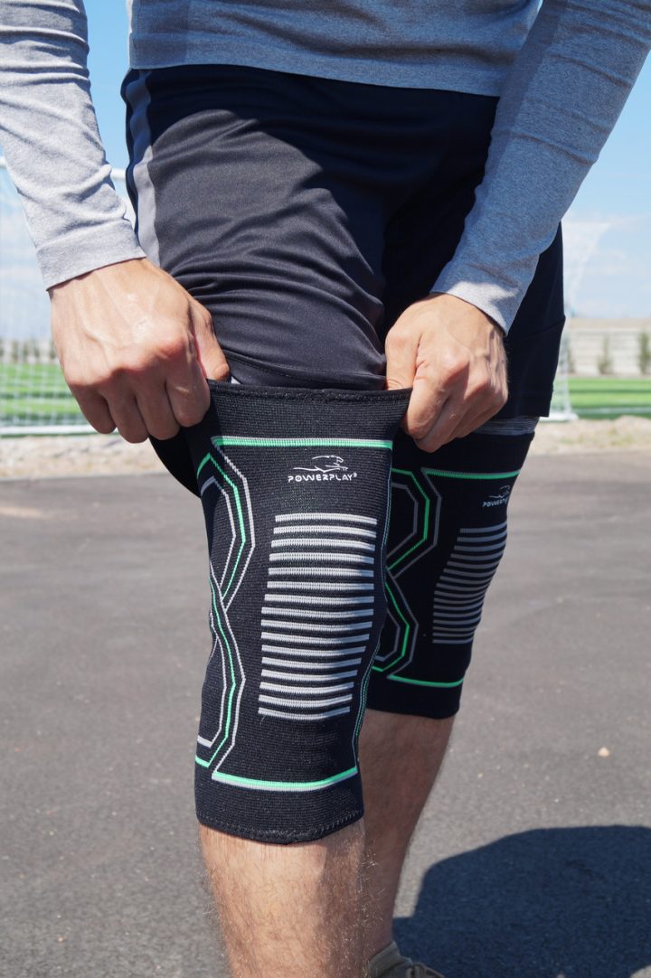 Наколінники PowerPlay 4099 Knee Support Чорно/Зелені S/M (пара) - Зображення 3