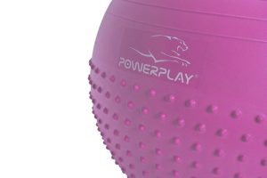 М'яч для фітнесу (фітбол) напівмасажний PowerPlay 4003 Ø75 cm Gymball Бузковий + помпа - Зображення 2