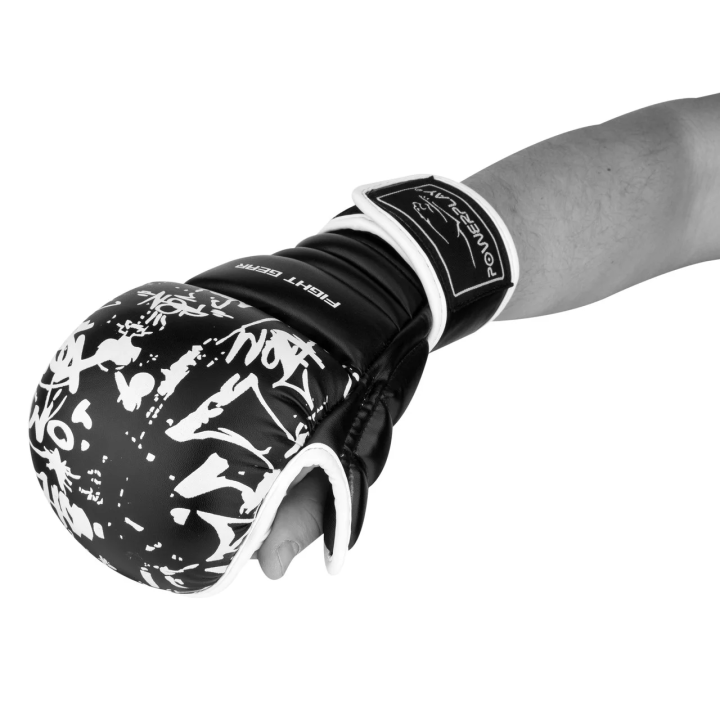 Рукавички для єдиноборств PowerPlay 3092 Чорні-Білі XL - Зображення 6