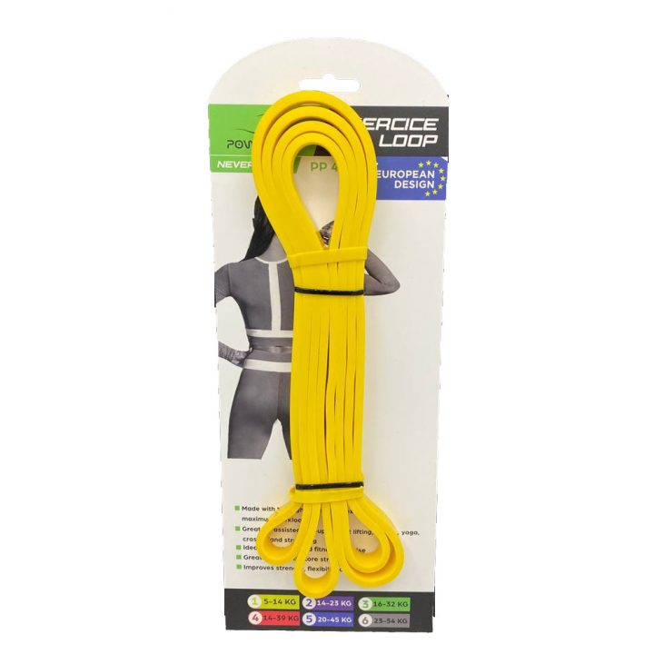 Еспандер-петля (гумка для фітнесу і кроссфіту) PowerPlay 4115 Power Band Light Жовта (5-14kg) - Зображення 10