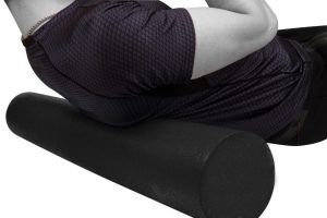 Масажний ролик (роллер) гладкий PowerPlay 4021 Fitness Roller Чорний (90x15см.) - Зображення 2