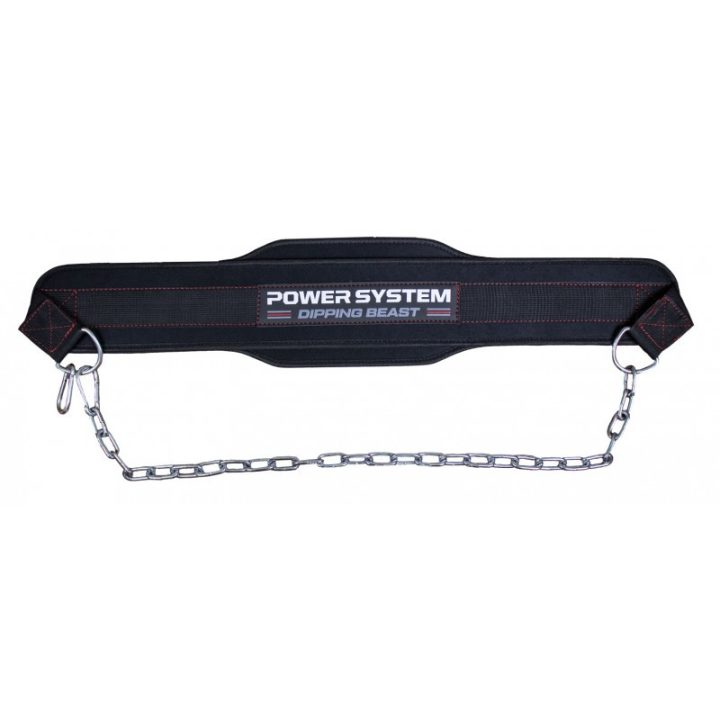 Пояс для обтяжень з ланцюгом Power System PS-3860 Dipping Beast неопреновий Black/Red - Зображення 2