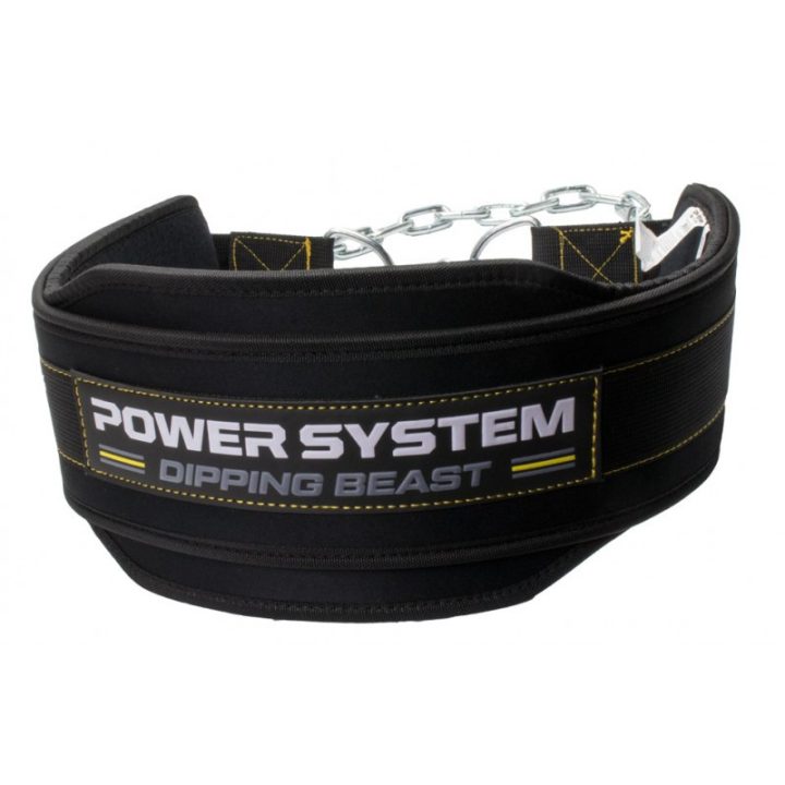 Пояс для обтяжень з ланцюгом Power System PS-3860 Dipping Beast неопреновий Black/Yellow - Зображення 2