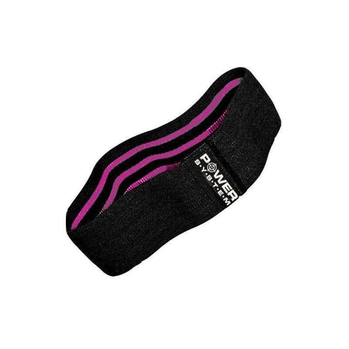 Тканева гумка для фітнесу та спорту Power System PS-4091 Booty Band LVL 1 Black/Pink (d_64 см. 18-23кг.) - Зображення 4