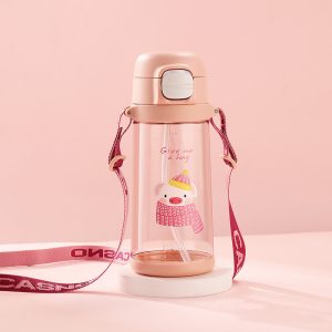 Пляшка для води CASNO 690 мл KXN-1219 Рожева (Свинка) з соломинкоюTRITAN - Зображення 10
