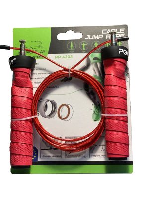 Скакалка швидкісна на підшипниках PowerPlay 4208 Fitness Jump Rope Червона (3m.) - Зображення 10
