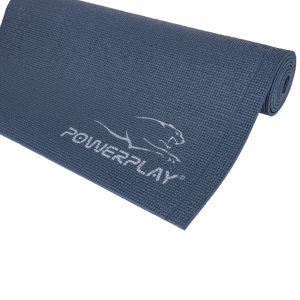 Килимок для йоги та фітнесу PowerPlay 4010 PVC Yoga Mat Темно-синій (173x61x0.6) - Зображення 6