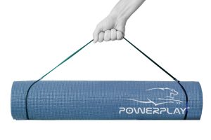 Килимок для йоги та фітнесу PowerPlay 4010 PVC Yoga Mat Темно-синій (173x61x0.6) - Зображення 2
