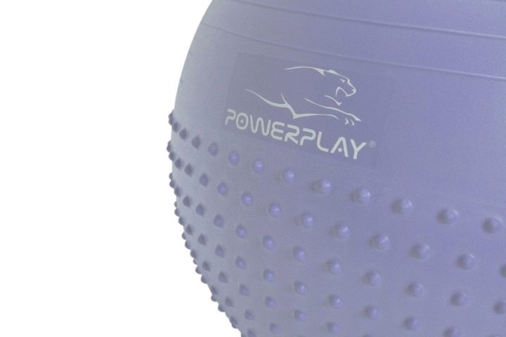 М'яч для фітнесу (фітбол) напівмасажний PowerPlay 4003 Ø75 cm Gymball Sky Blue + помпа - Зображення 2