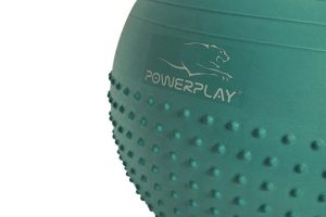 М'яч для фітнесу (фітбол) напівмасажний PowerPlay 4003 Ø65 cm Gymball  Зелений + помпа - Зображення 2