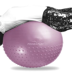М'яч для фітнесу (фітбол) напівмасажний PowerPlay 4003 Ø65 cm Gymball  Ліловий + помпа - Зображення 3