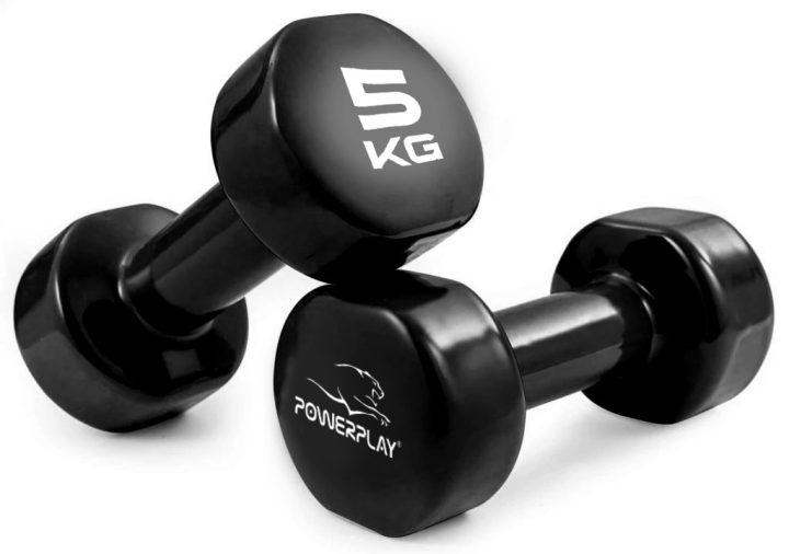 Гантелі вінілові PowerPlay 4125 Achilles 2*5 кг. Чорні (пара - 2шт.) - Зображення 2
