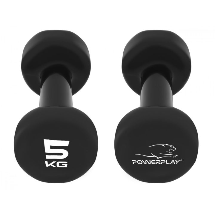 Гантелі вінілові PowerPlay 4125 Achilles 2*5 кг. Чорні (пара - 2шт.) - Зображення 8