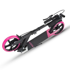 Самокат із ручним тормозом Razzo CITY 200 мм. алюмінієвий HUL1-200 Black/Pink - Зображення 6