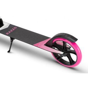 Самокат із ручним тормозом Razzo CITY 200 мм. алюмінієвий HUL1-200 Black/Pink - Зображення 9