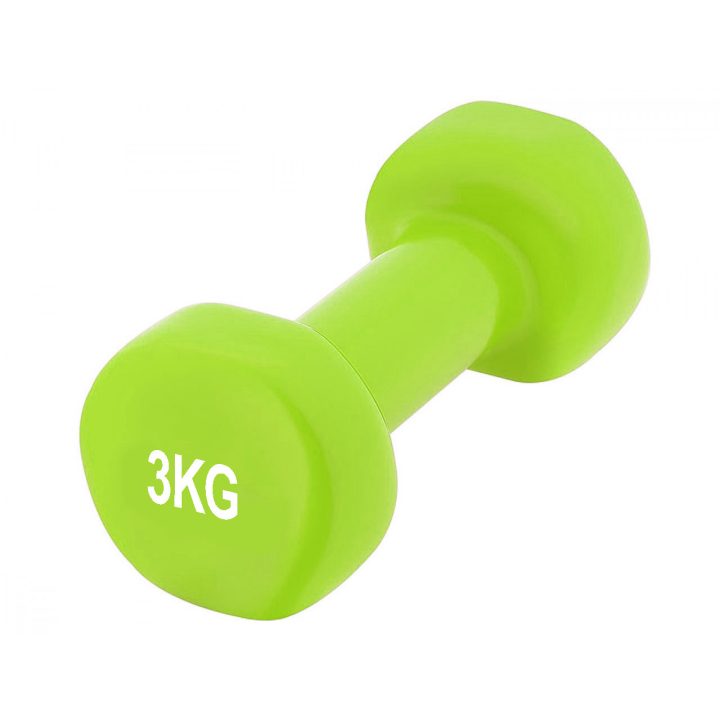 Гантелі вінілові PowerPlay 4125 Achilles 2*3 кг. Зелені (пара - 2шт.) + Резинка для фітнесу 7,5кг - Зображення 5
