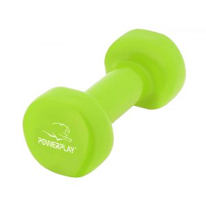 Гантелі вінілові PowerPlay 4125 Achilles 2*3 кг. Зелені (пара - 2шт.) + Резинка для фітнесу 7,5кг - Зображення 4