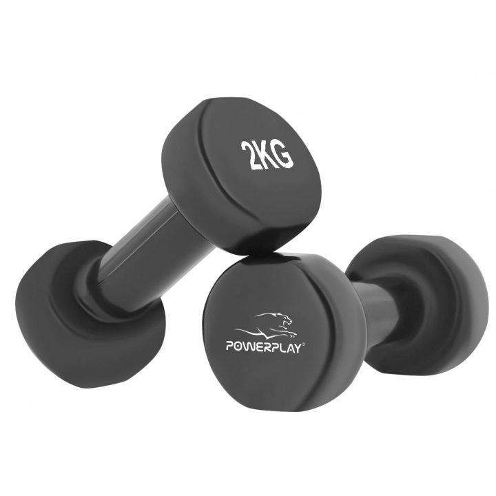 Гантелі вінілові PowerPlay 4125 Achilles 2*2 кг. Чорні (пара - 2шт.) - Зображення 7