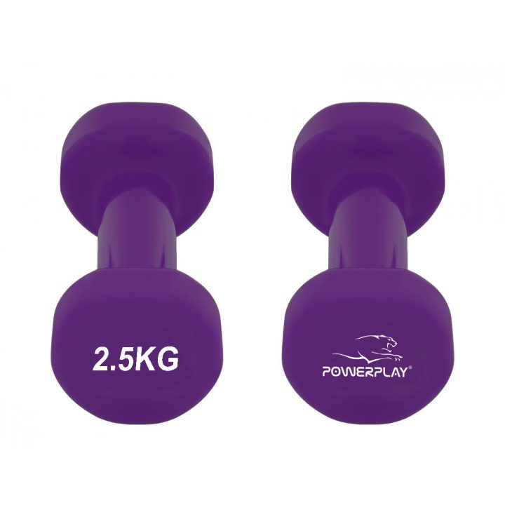 Гантелі вінілові PowerPlay 4125 Achilles 2*2.5 кг. Фіолетові (пара - 2шт.) + Резинка для фітнесу 7,5кг - Зображення 7
