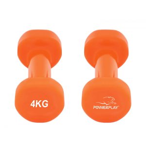 Гантелі вінілові PowerPlay 4125 Achilles 2*4 кг. Помаранчеві (пара - 2шт.) + Резинка для фітнесу 7,5кг - Зображення 6