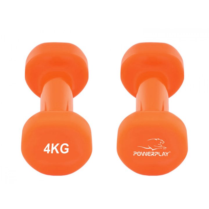 Гантелі вінілові PowerPlay 4125 Achilles 2*4 кг. Помаранчеві (пара - 2шт.) + Резинка для фітнесу 7,5кг - Зображення 6