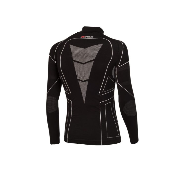 Термокофта з комірцем (лонгслів) X TECH Maglia Race 3 Munica Lunga lupetto Nero L/XL Чорна - Зображення 4
