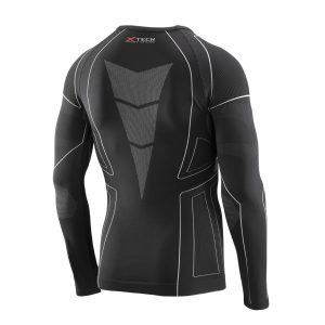 Термокофта (лонгслів) X TECH Maglia Race 3 Munica Lunga  giroc Nero S/M Чорна - Зображення 5