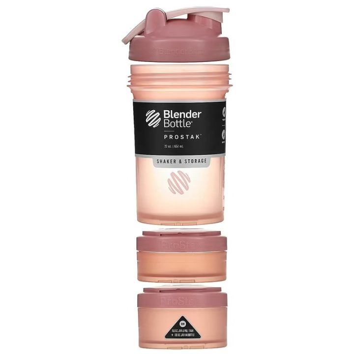 Шейкер спортивний BlenderBottle ProStak 22oz/650ml с 2-мя контейнерами Rose_Pink - Зображення 8