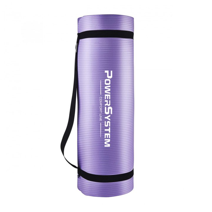 Килимок для йоги та фітнесу Power System PS-4017 NBR Fitness Yoga Mat Plus Purple (180х61х1) - Зображення 2