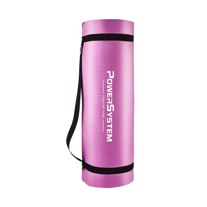 Килимок для йоги та фітнесу Power System PS-4017 NBR Fitness Yoga Mat Plus Pink (180х61х1) - Зображення 2