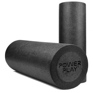 Масажний ролик (роллер) гладкий PowerPlay 4021 Fitness Roller Чорний (90x15см.) - Зображення 5
