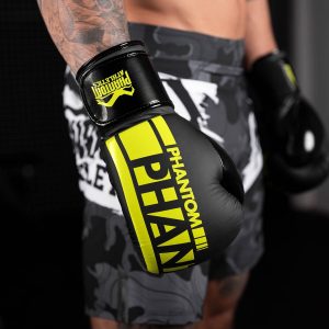 Боксерські рукавиці Phantom APEX Elastic Neon Black/Yellow 12 унцій (Бинти 4м. в подарунок) - Зображення 8
