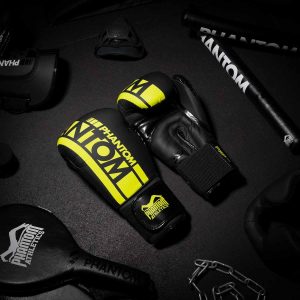 Боксерські рукавиці Phantom APEX Elastic Neon Black/Yellow 14 унцій (Бинти 4м. в подарунок) - Зображення 9