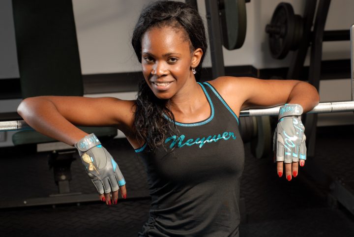 Рукавички для фітнесу MadMax MFG-921 Voodoo Mid grey/light blue S - Зображення 10