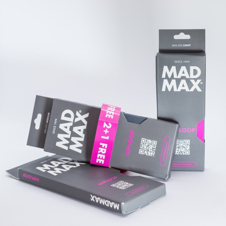 Набір тканевих гумок для фітнесу та спорту MadMax MFA-305 Hiploop set 3 pcs. Grey/Pink - Зображення 10