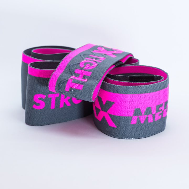 Набір тканевих гумок для фітнесу та спорту MadMax MFA-305 Hiploop set 3 pcs. Grey/Pink - Зображення 3