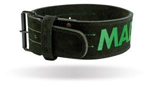 Пояс для важкої атлетики MadMax MFB-301 Suede Single Prong шкіряний Black/Green L - Зображення 10