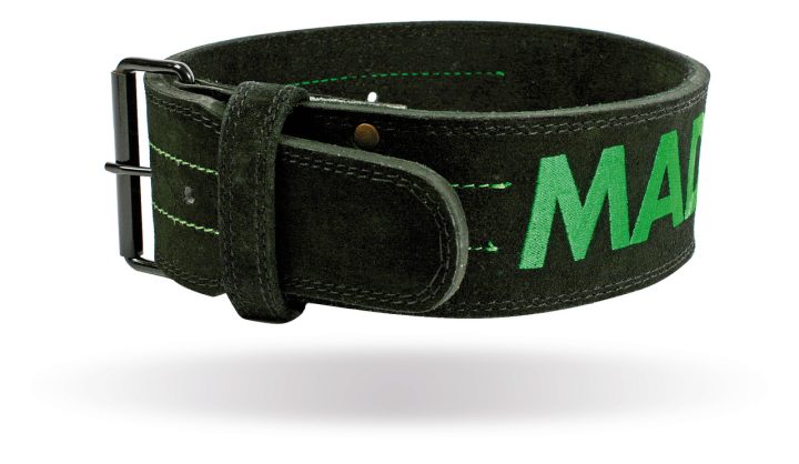 Пояс для важкої атлетики MadMax MFB-301 Suede Single Prong шкіряний Black/Green XL - Зображення 10