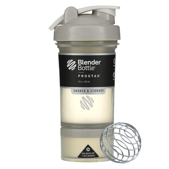 Шейкер спортивний BlenderBottle ProStak 22oz/650ml з 2-ма контейнерами Grey - Зображення 2