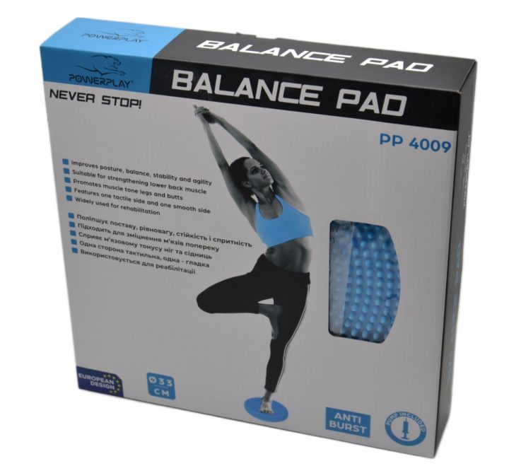 Балансувальна масажна подушка PowerPlay 4009 Balance Pad (Ø33) Синя - Зображення 10