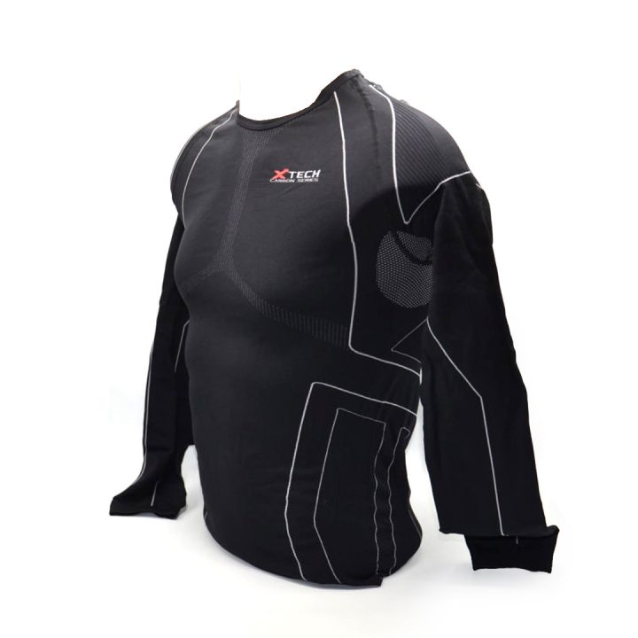 Термокофта (лонгслів) X TECH Maglia Race 3 Munica Lunga giroc Nero XXL/XXXL Чорна - Зображення 8