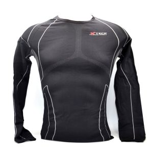 Термокофта з комірцем (лонгслів) X TECH Maglia Race 3 Munica Lunga  lupetto Nero XXL/XXXL Чорна - Зображення 3