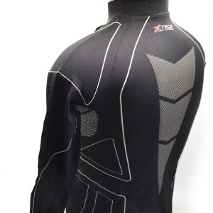 Термокофта з комірцем (лонгслів) X TECH Maglia Race 3 Munica Lunga  lupetto Nero L/XL Чорна - Зображення 5