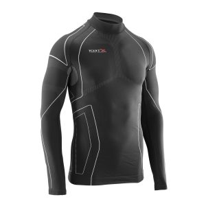 Термокофта з комірцем (лонгслів) X TECH Maglia Race 3 Munica Lunga  lupetto Nero L/XL Чорна - Зображення 3