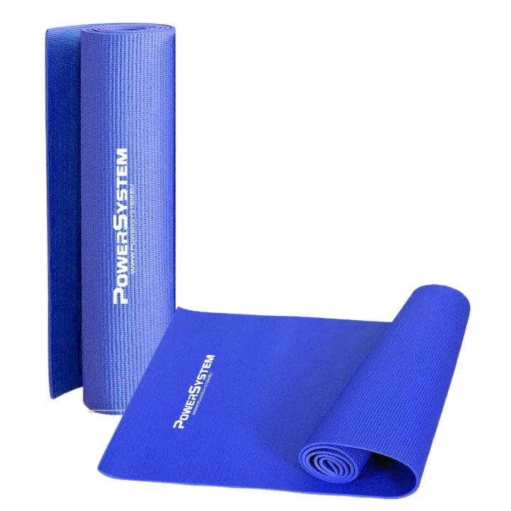 Килимок для йоги та фітнесу Power System PS-4014 PVC Fitness-Yoga Mat Blue (173x61x0.6) - Зображення 10