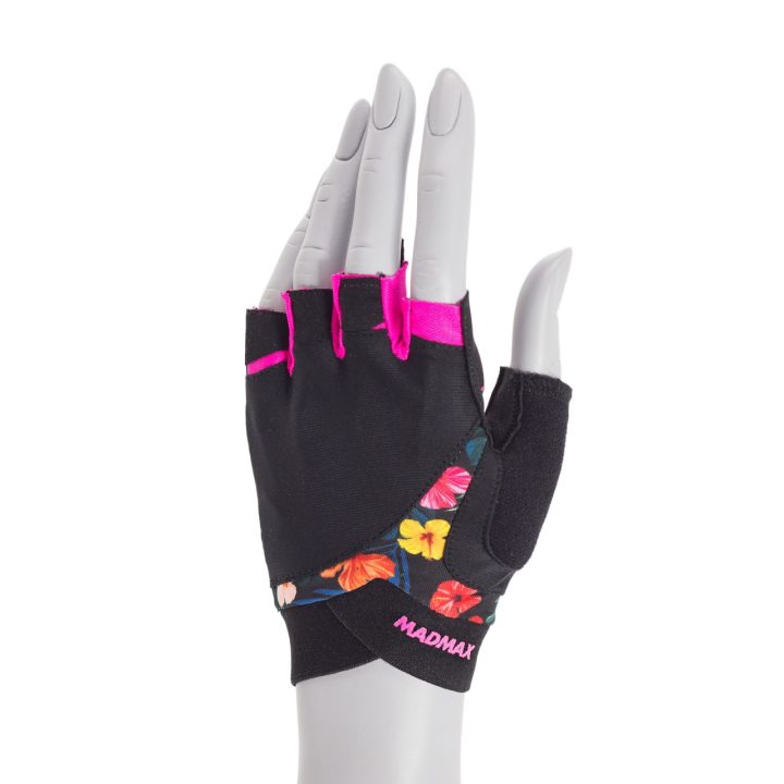 Рукавички для фітнесу MadMax MFG-770 Flower Power Gloves Black/Pink XS - Зображення 2