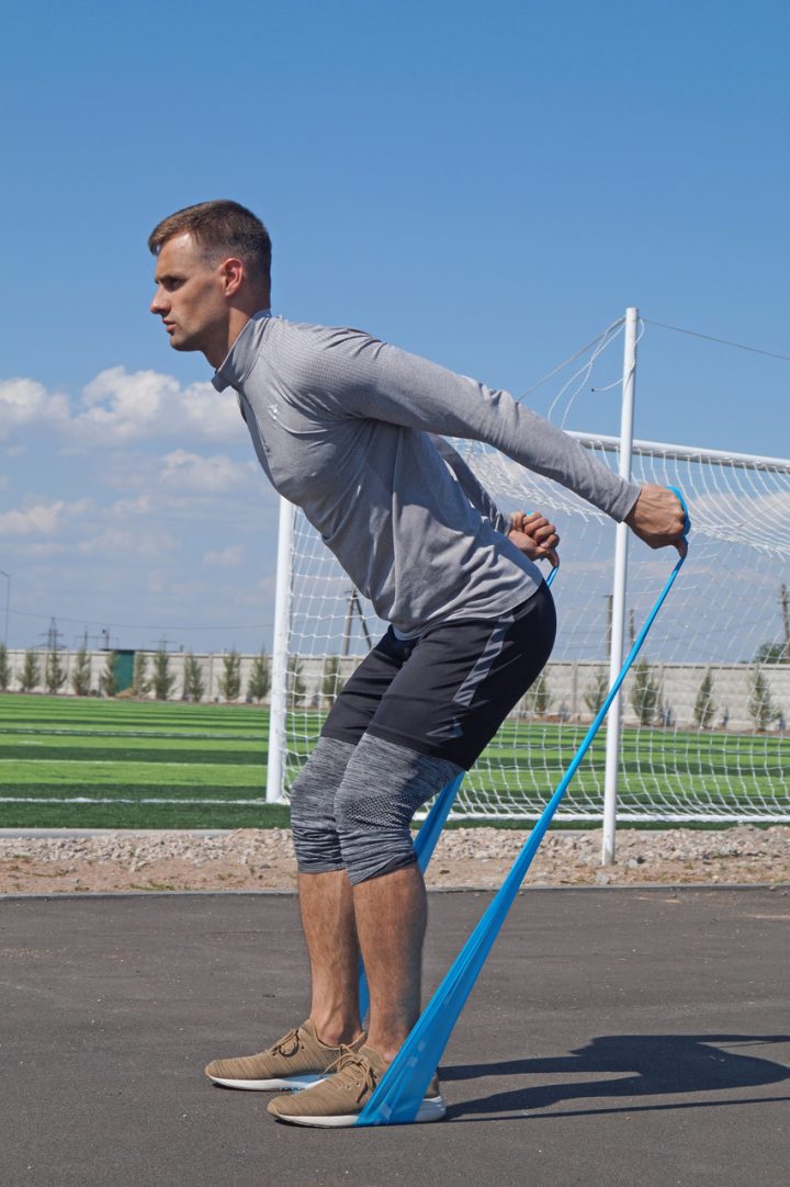 Стрічка-еспандер для фітнесу та реабілітації PowerPlay 4112 0.4мм MediBand Light Синя (6.8 кг) - Зображення 8